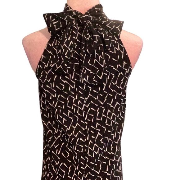 BANANA REPUBLIC FACTORY NWT SLEEVELESS DRESS BLACK WHITE SIZE 0 - Picture 7 of 10